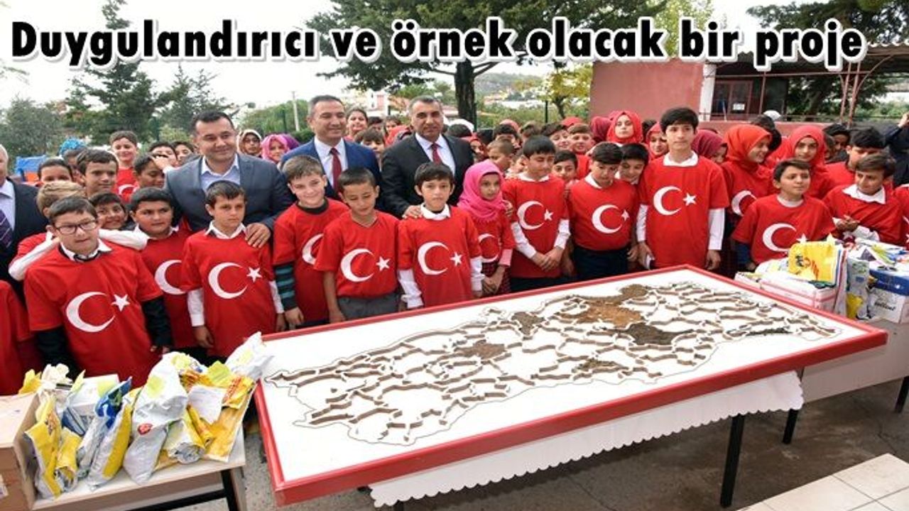 81 ilden gelen toprakla Türkiye haritası yaptılar