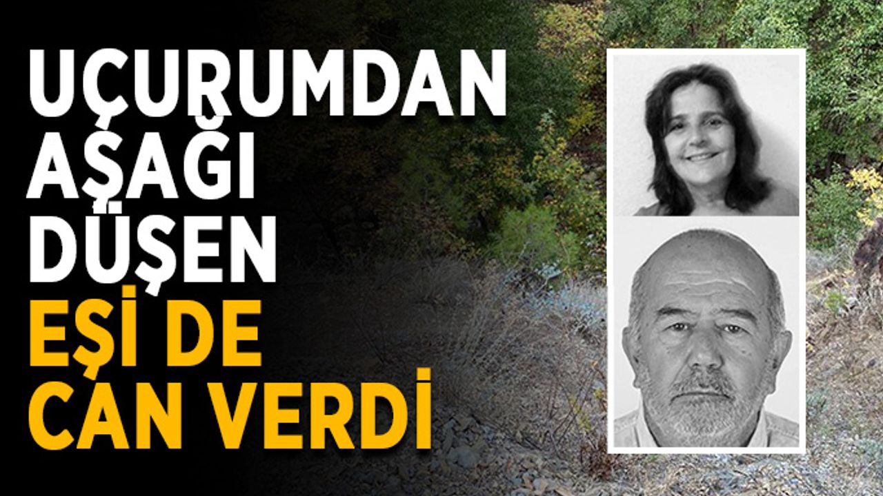 Uçurumdan aşağı düşen eşi de can verdi