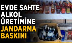 Evde sahte alkol üretimine jandarma baskını