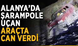 Alanya’da şarampole uçan araçtan canlı çıkamadı