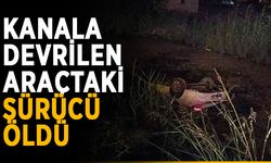 Kanala devrilen araçtaki sürücü öldü