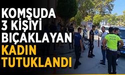 Komşuda 3 kişiyi bıçaklayan kadın tutuklandı