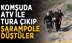 Komşuda ATV ile tura çıkıp şarampole düştüler