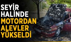 Seyir halinde motordan alevler yükseldi