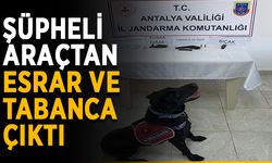 Şüpheli araçtan esrar ve tabanca çıktı