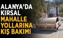 Alanya'da kırsal mahalle yollarına kış bakımı