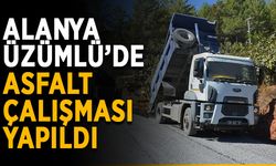 Alanya Üzümlü’de asfalt çalışması yapıldı