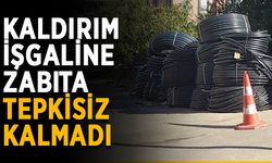 Kaldırım işgaline zabıta tepkisiz kalmadı
