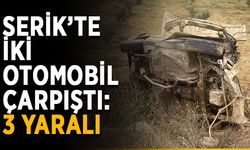Serik’te iki otomobil çarpıştı: 3 yaralı