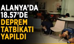 Alanya’da 18.57’de deprem tatbikatı yapıldı