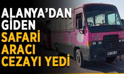 Alanya’dan giden safari aracı cezayı yedi