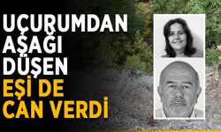Uçurumdan aşağı düşen eşi de can verdi