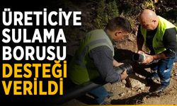 Üreticiye sulama borusu desteği verildi