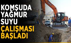 Komşuda yağmur suyu çalışması başladı