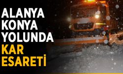 Alanya - Konya yolunda kar esareti