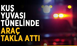 Kuş Yuvası tünelinde araç takla attı