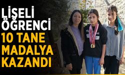 Liseli öğrenci 10 tane madalya kazandı