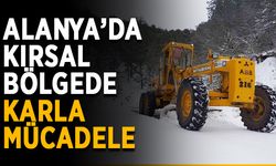 Alanya’da kırsal bölgede karla mücadele