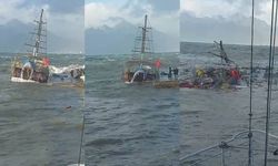 Fırtınaya karşı duramadılar: Antalya'da tekne battı