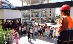 Alanya’da minikler afet tatbikatını tamamladı