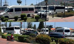 Alanyalı sürücüler iskeledeki tur araçlarından rahatsız