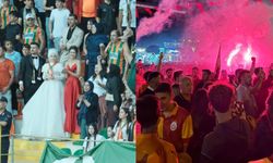 Alanya'da futbol düğünle taçlandı, sokaklar sarı-kırmızı oldu