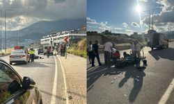 Alanya’da çarpışma! Sürücü ve arkadaşı yola savruldu