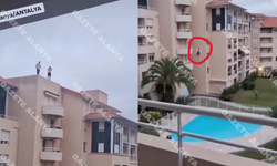 Alanya’da korkunç deneme! Bu resmen delilik, çatıdan havuza atladı