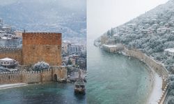 Manzara muhteşem! Yapay zeka, Alanya'ya kar yağdırdı