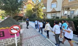 Alanya'da öğrencilere uygulamalı trafik eğitimi