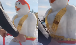 Beklemekten yoruldu, çareyi karda buldu: 4 milyonluk 'Buzdan' gelin!