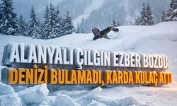 Alanyalı çılgın ezber bozdu: Denizi bulamadı, karda kulaç attı