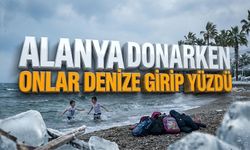 Alanya donarken onlar denize girip yüzdü