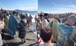 Alanya’da rahipler suyu kutsadı, haç denize fırlatıldı!