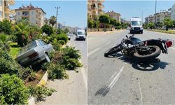 Alanya’da biri bahçeye uçtu, diğeri yola savruldu