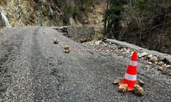 Taşatan yolunda korkutan manzara: Çöken çökene!