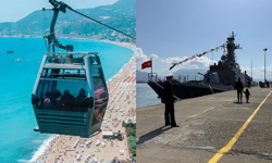 Alanya’da çocuklara bayram sürprizi: Hem kale turu hem savaş gemisi!