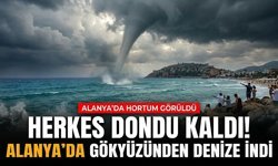 Herkes dondu kaldı! Alanya’da gökyüzünden denize indi