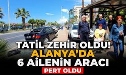 Tatil zehir oldu! Alanya’da 6 ailenin aracı pert oldu