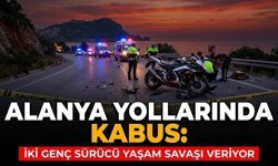 Alanya yollarında kabus: İki genç sürücü yaşam savaşı veriyor