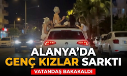 Alanya’da genç kızlar sarktı, vatandaş bakakaldı