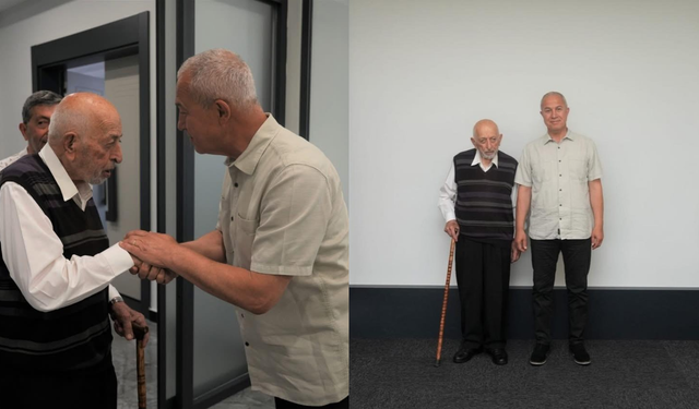 90 yaşında vefa dersi: Hasan Amca'dan Başkan Özçelik'e ziyaret
