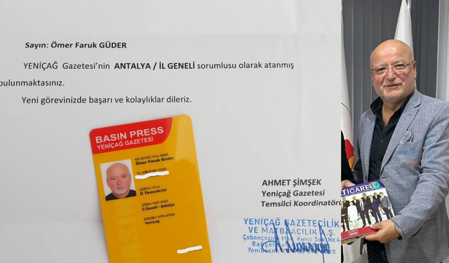 Ömer Faruk Güder, Yeniçağ Gazetesi Antalya İl Temsilcisi oldu