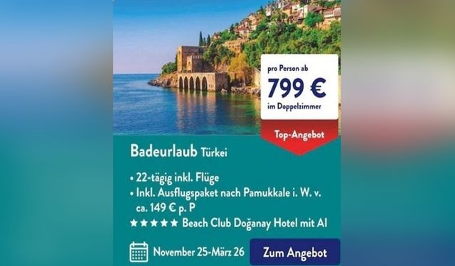 Uçak bileti dahilmiş! Alanya’da 22 günlük tatile şok fiyat