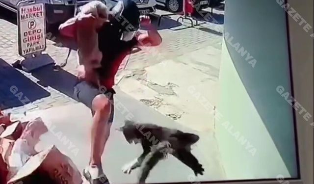 Alanya’da kan donduran video! Kediyi böyle tekmeledi, hassas olan izlemesin!