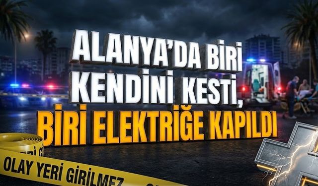 Alanya’da biri kendini kesti, biri elektriğe kapıldı
