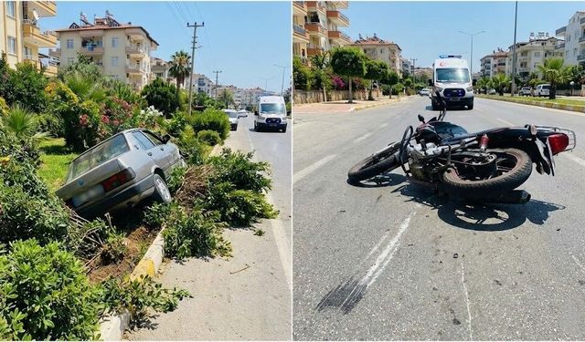 Alanya’da biri bahçeye uçtu, diğeri yola savruldu