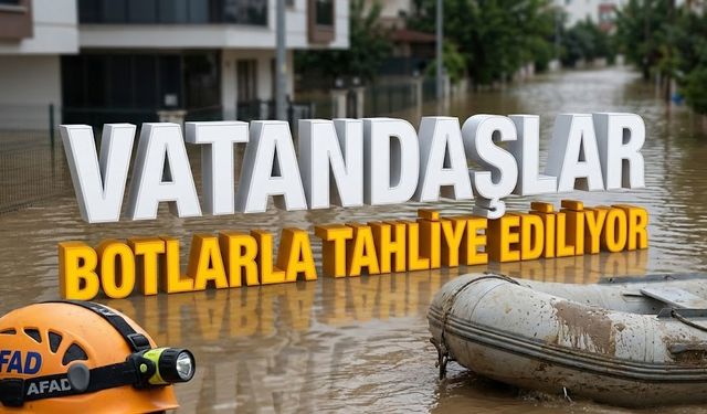 Alanya’da vatandaşlar botlarla tahliye ediliyor