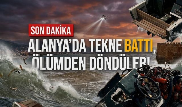 Alanya’da tekne battı, ölümden döndüler!