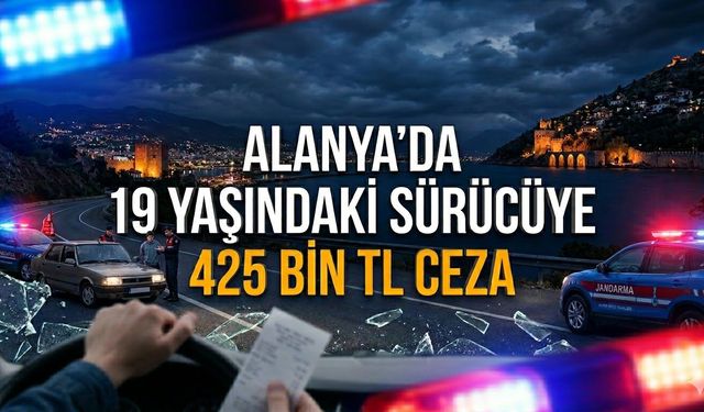 Alanya’da 19 yaşındaki sürücüye 425 bin TL ceza
